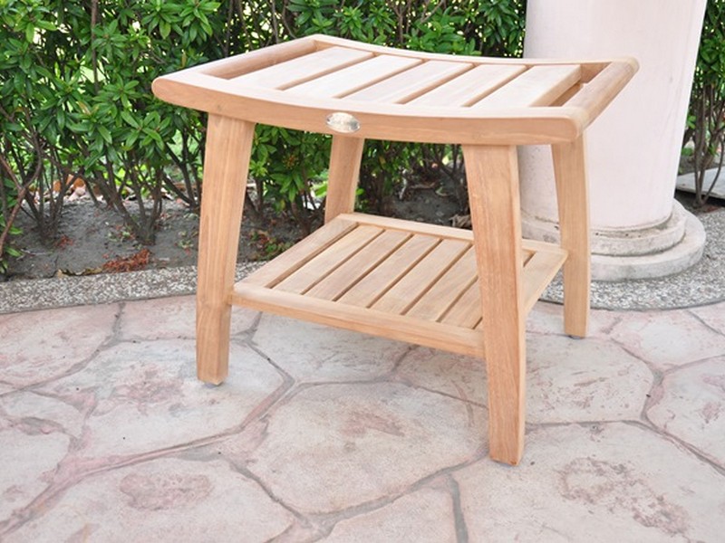 Spa Stool Bench Pool Bath Room New Grade A Teak Wood 33 Double Curved Seat Shower 